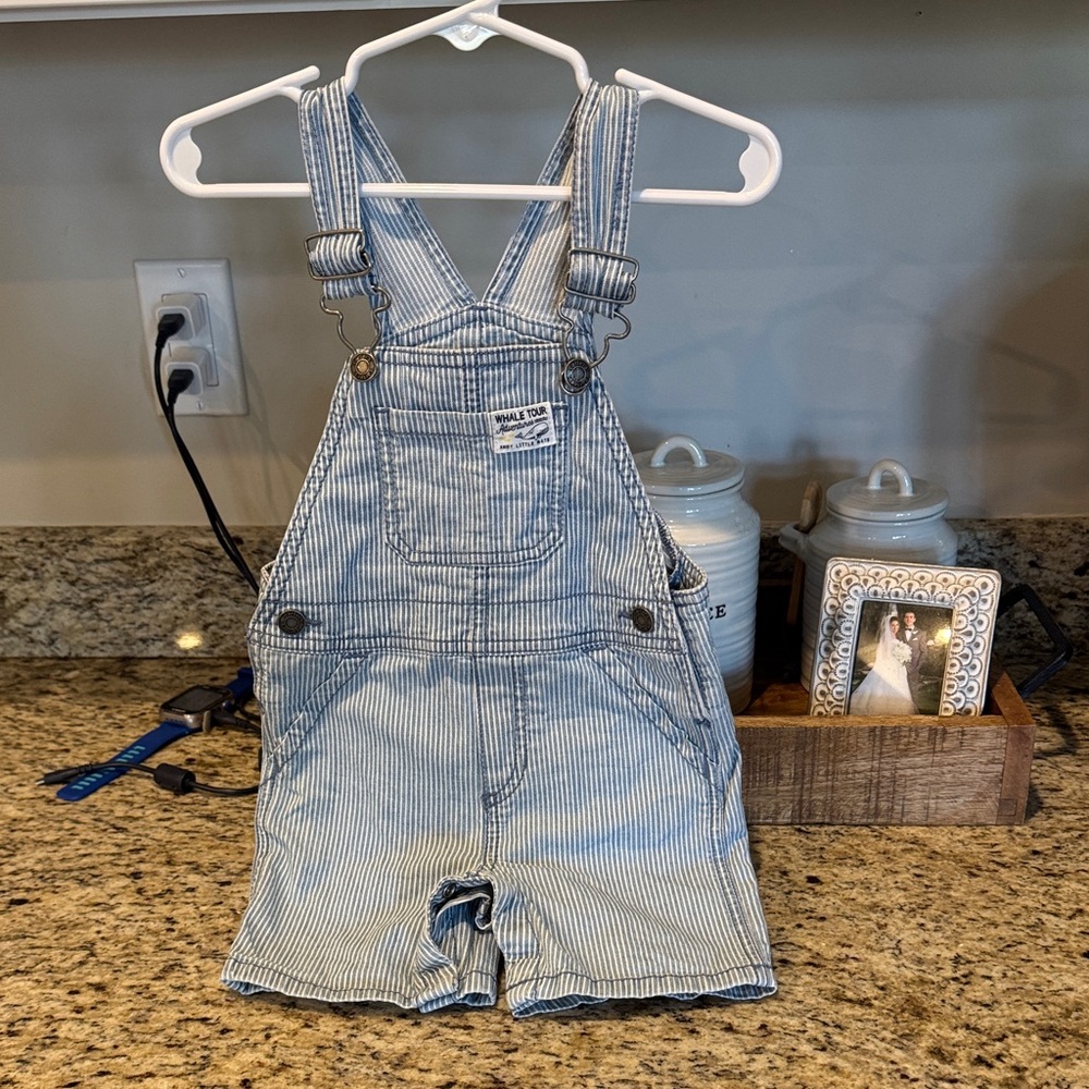 Carter's Blue Striped Overalls with Whale Detail
